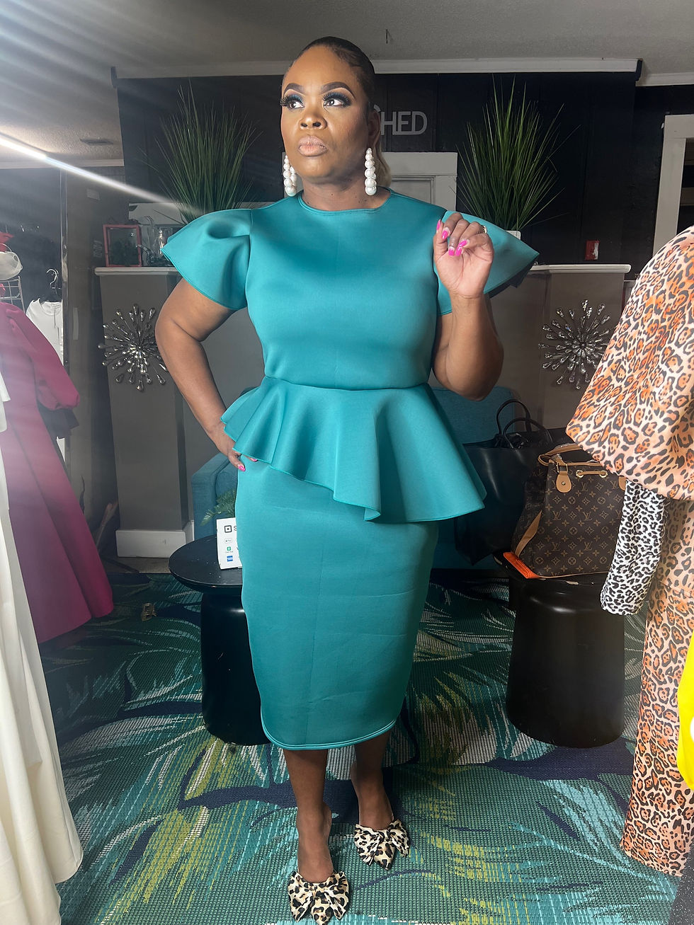 Thumbnail: Flare out jade dress