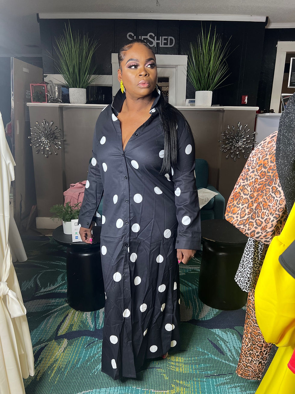 Thumbnail: Polka dot JANE DROP DRESS