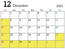 12月の営業カレンダー