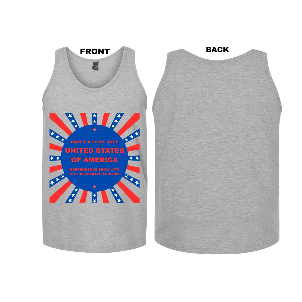 Thumbnail: Happy 4 th of July Unisex Tank Top T-Shirts (medium)#2