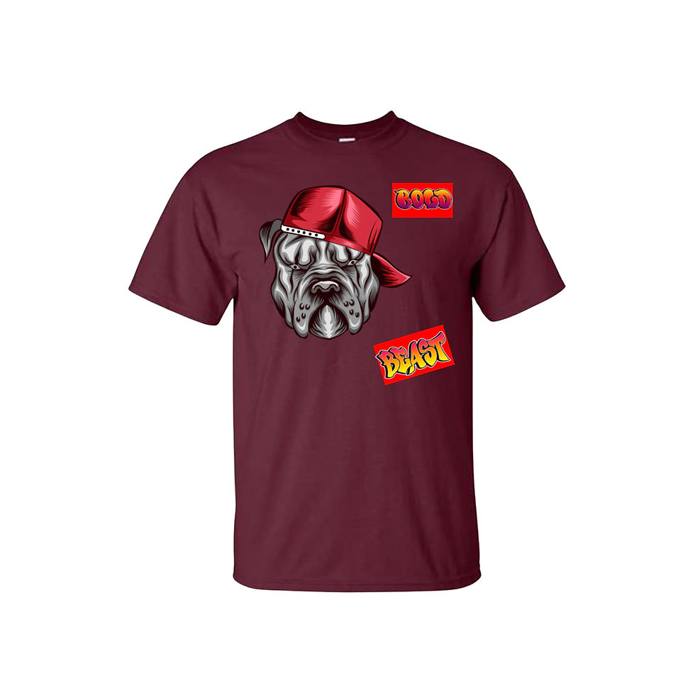 Thumbnail: Bold Beast T Shirt (maroon)-2