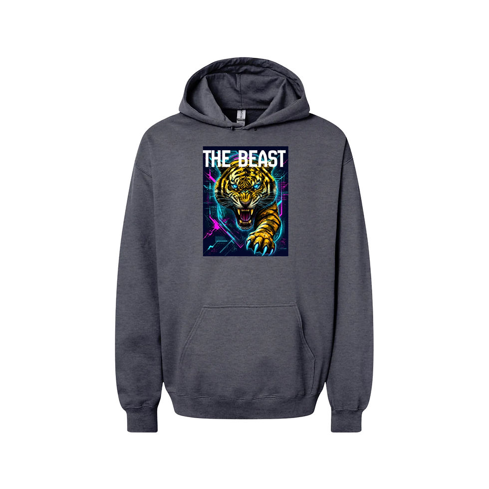 Thumbnail: The Beast Softstyle Midweight Unisex Hoodie -(dark heather)- 6