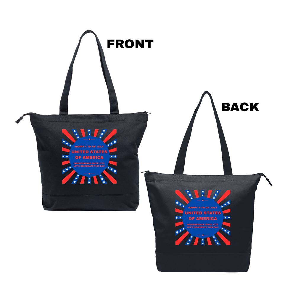 Thumbnail: Happy 4 th of July Tote Bag#2 (black)