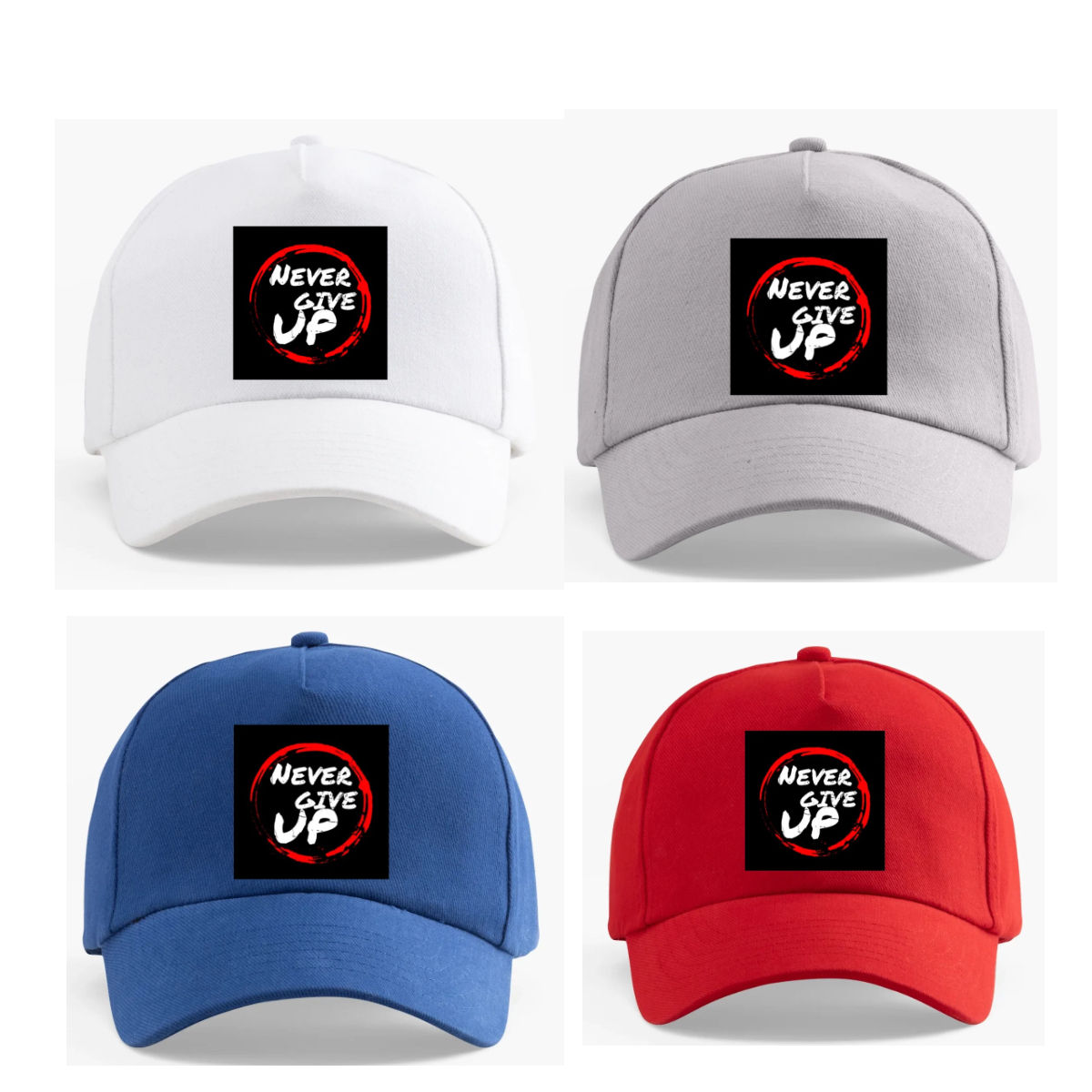 Never Give Up Baseball Caps