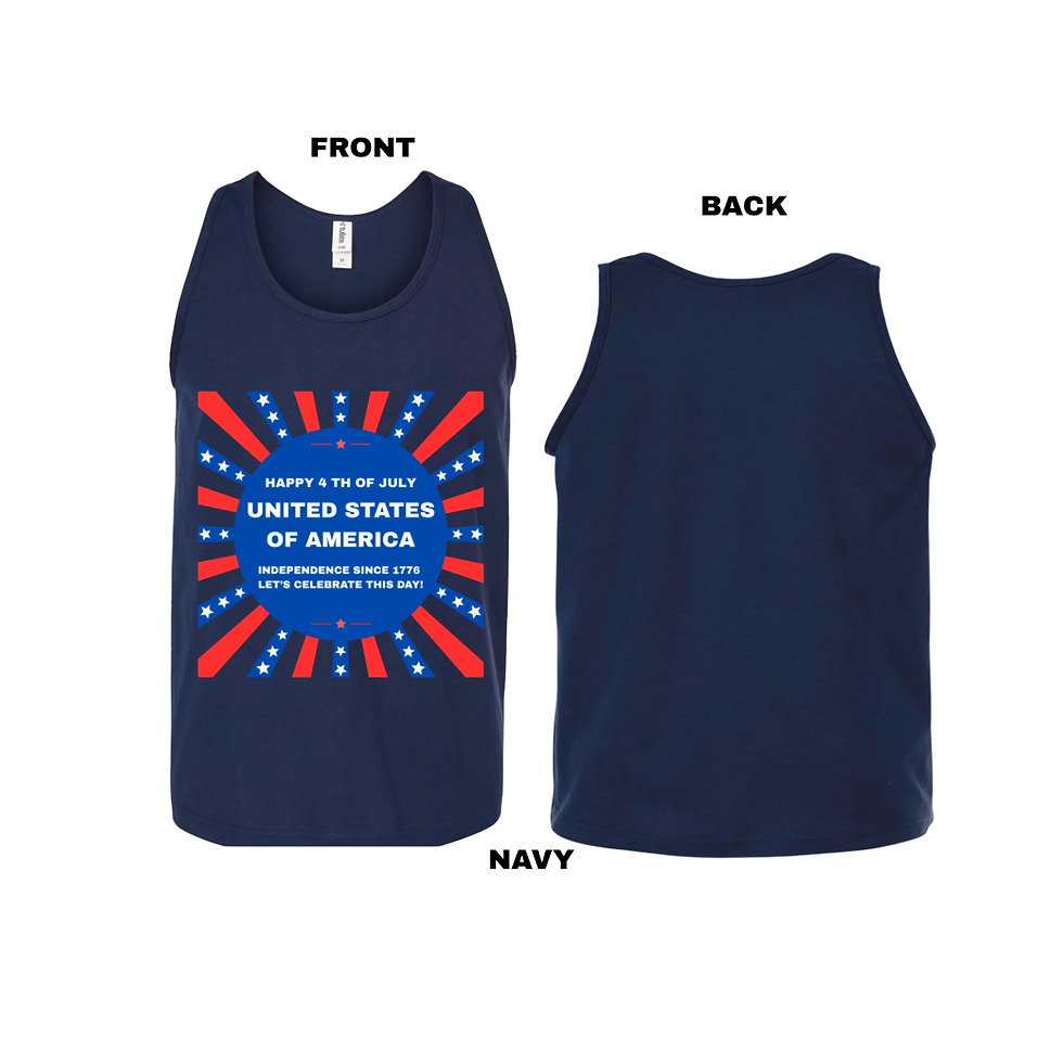 Thumbnail: Happy 4 th of July Unisex Tank Top T-Shirts (small)#1