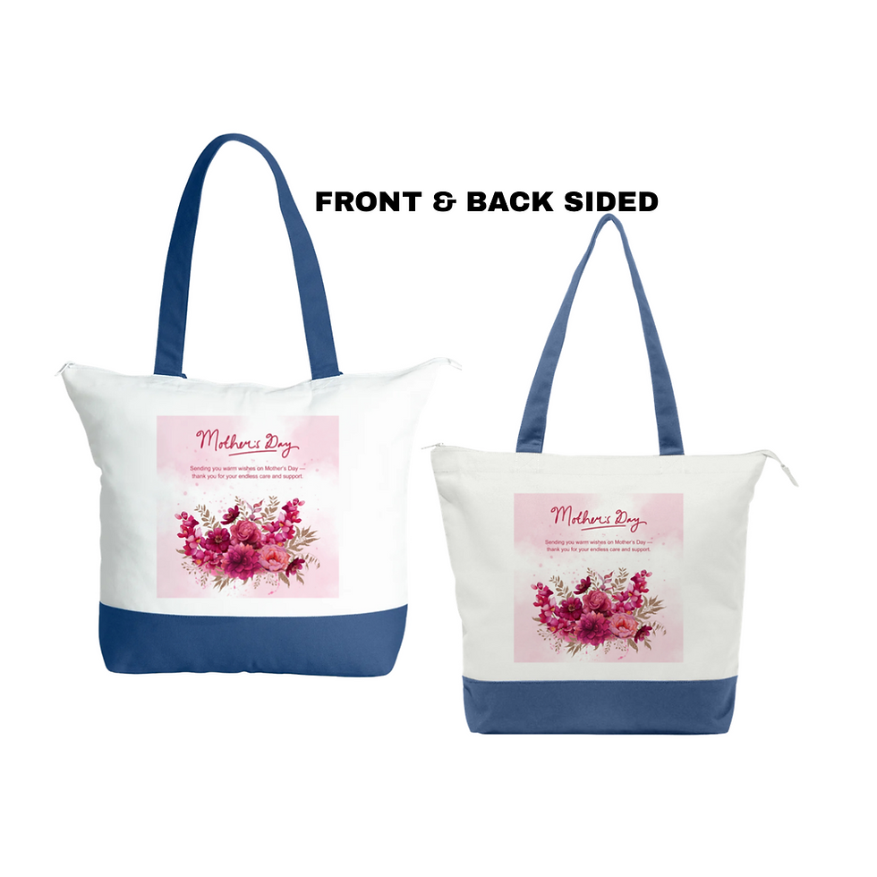 Thumbnail: Happy Mother’s Day Tote Bag#1 (blue & white)