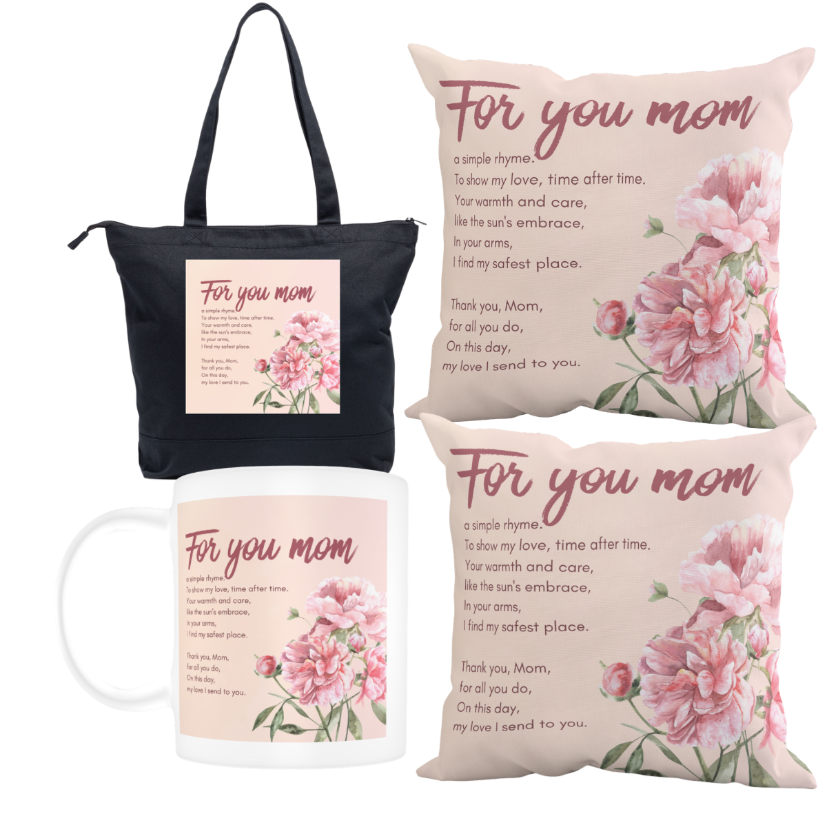 Happy Mother’s Day Set (2 pillows, 1 mug, & 1 Tote Bag) #5