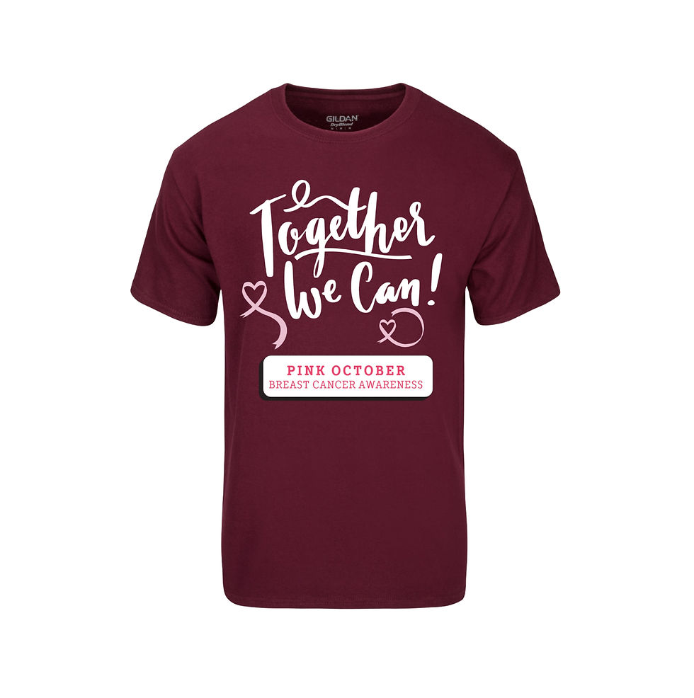 Thumbnail: Breast Cancer Awareness “Together We Can”  T-Shirt (maroon)