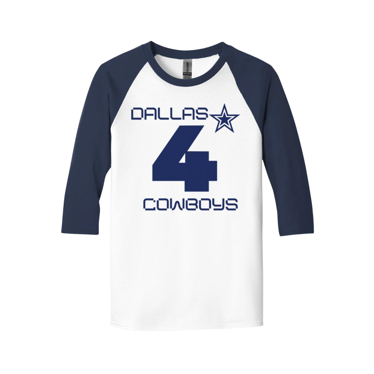 WHITE/NAVY DALLAS COWBOYS T SHIRTS #4 -1 count