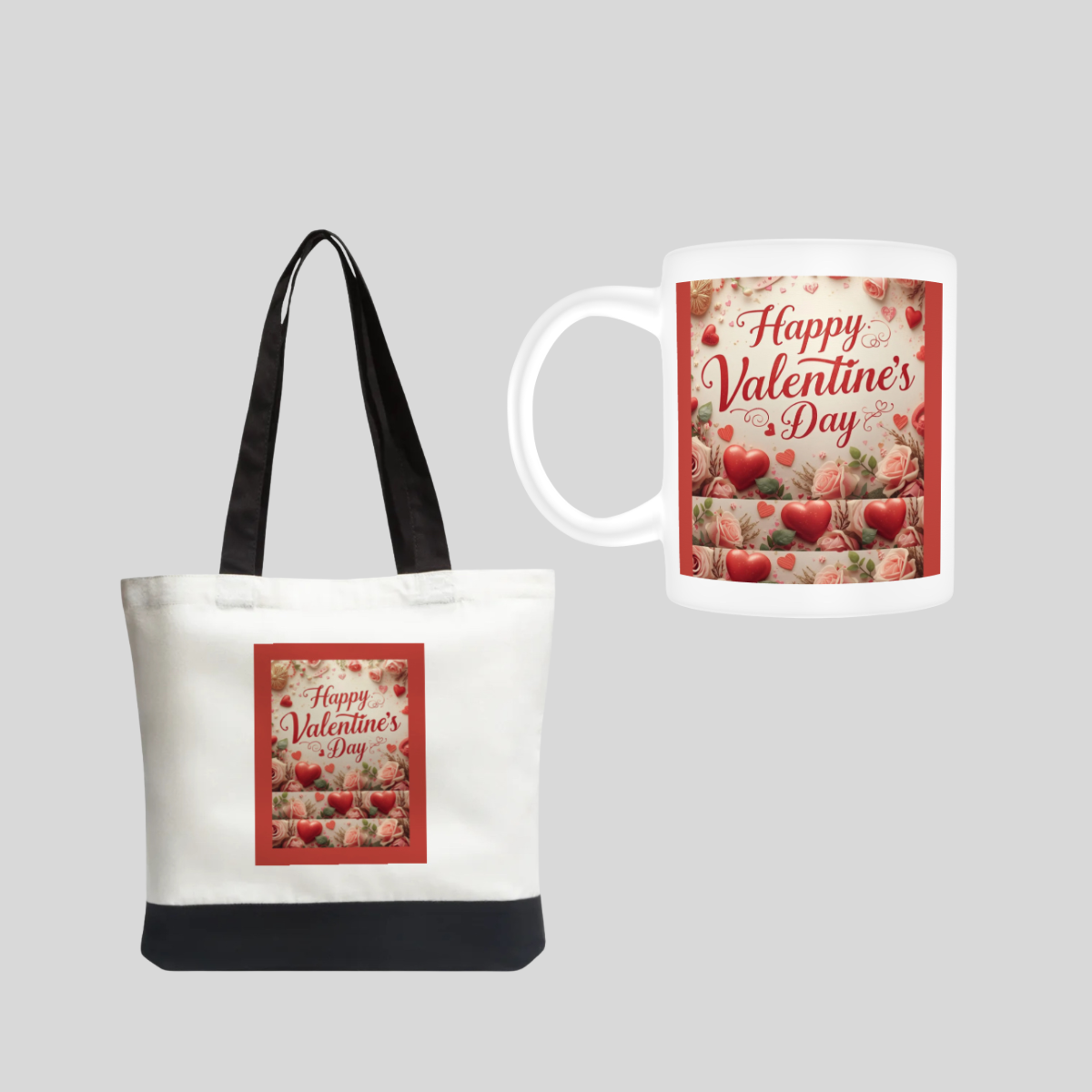 Happy Valentine Day Tote Bag & Mug #1