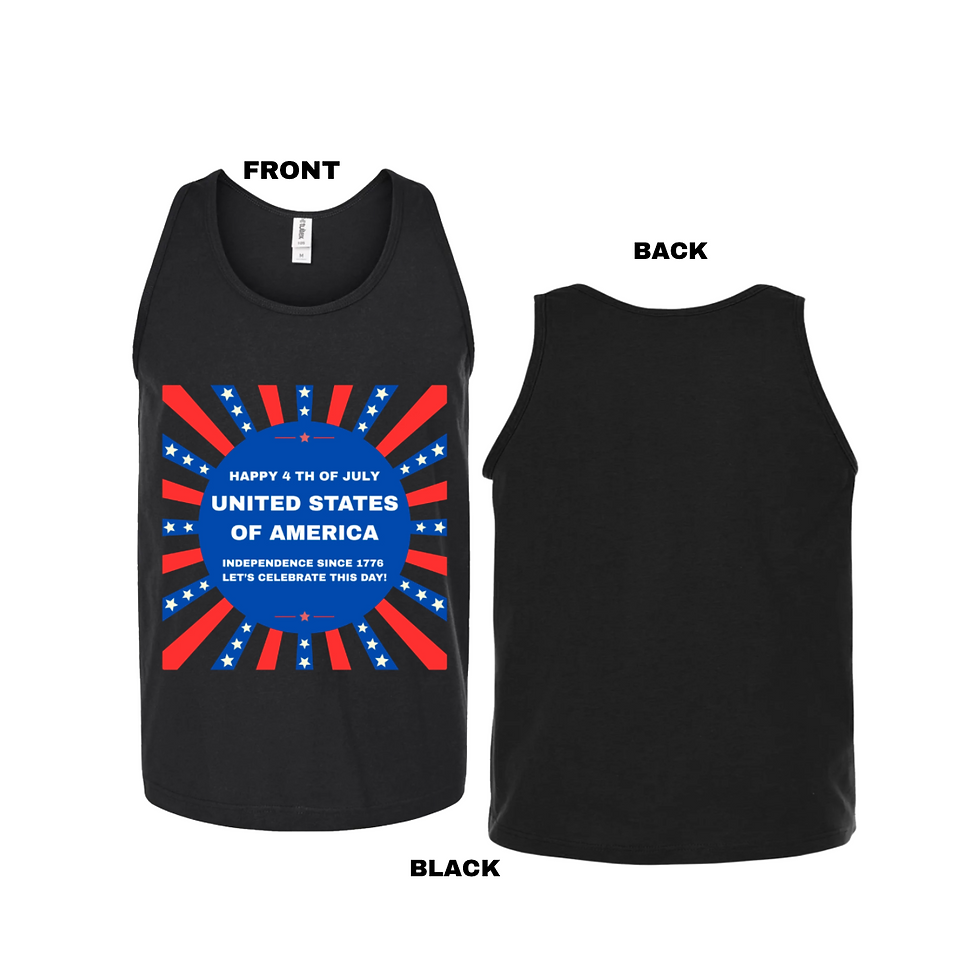 Thumbnail: Happy 4 th of July Unisex Tank Top T-Shirts (2X-large)#1