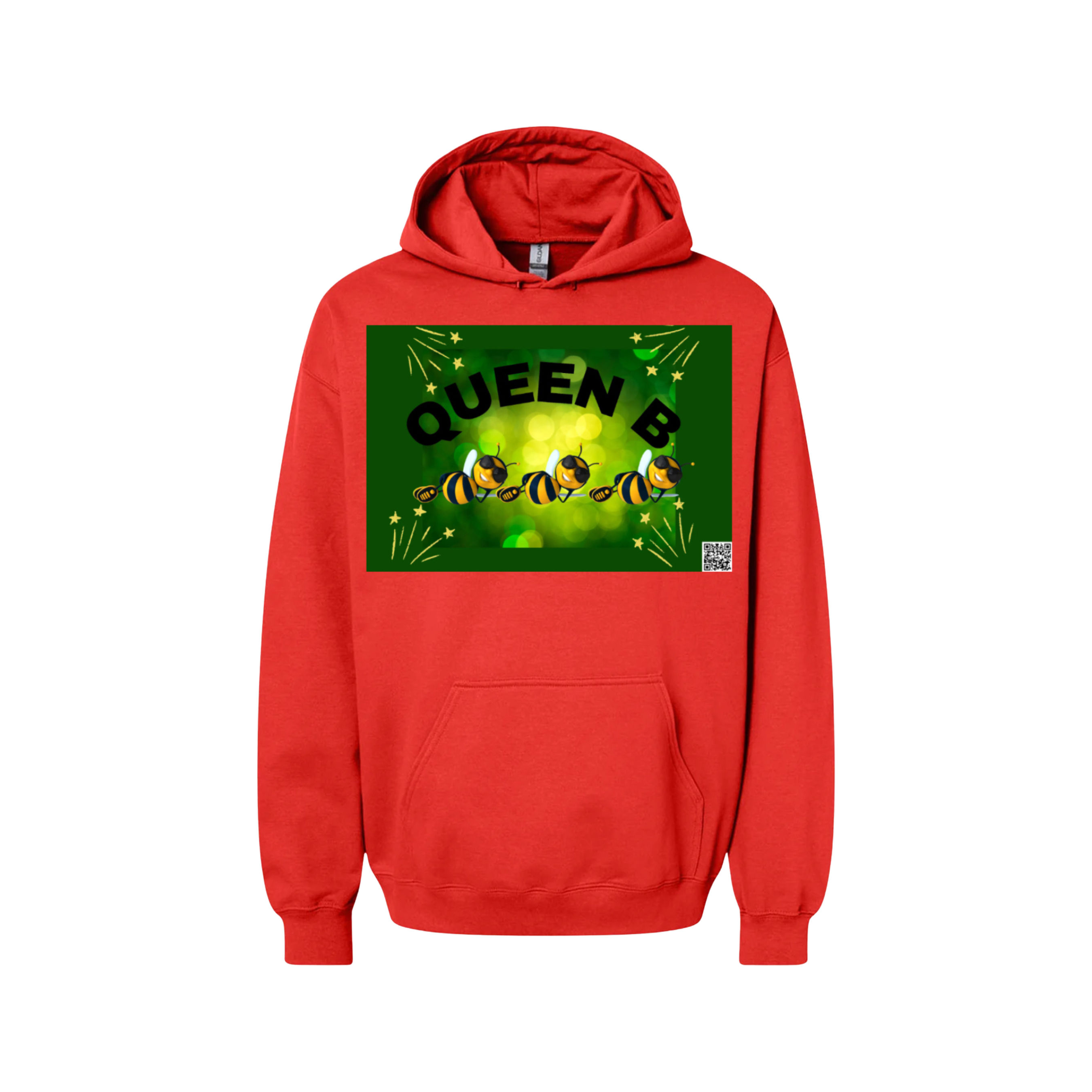Queen B 3-bees Gildan Unisex Hoodie (red)
