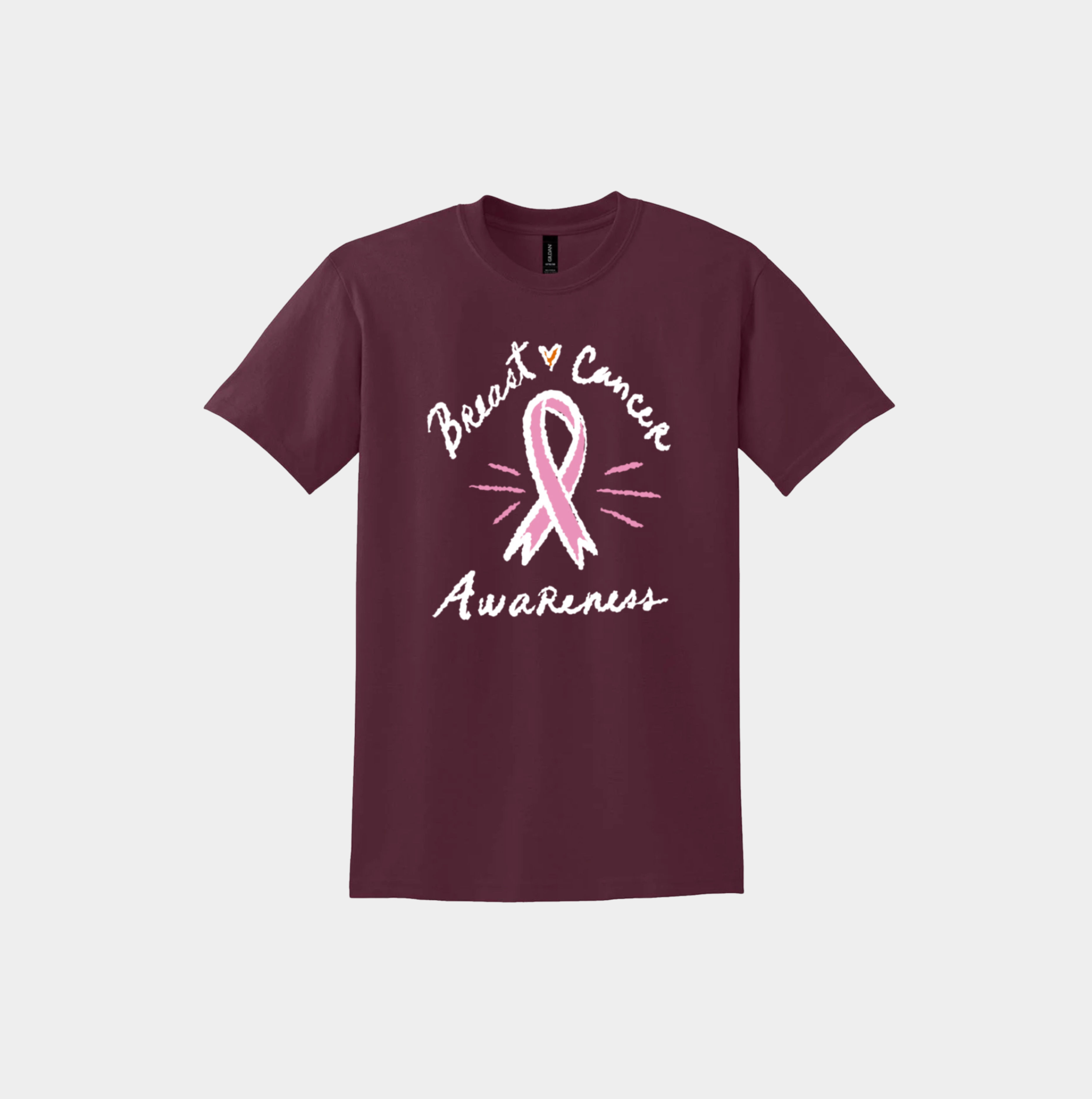 Breast Cancer Awareness T Shirt (maroon)