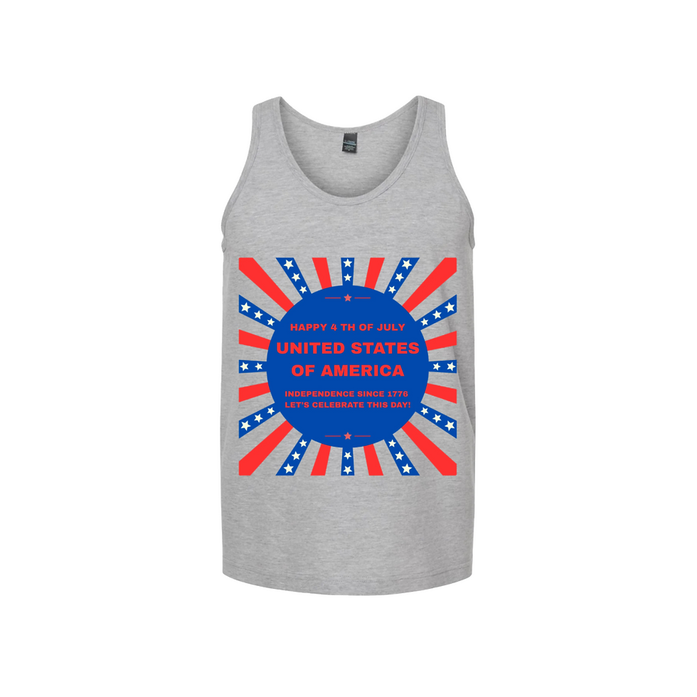 Thumbnail: Happy 4 th of July Unisex Tank Top T-Shirts (4X-large)#2