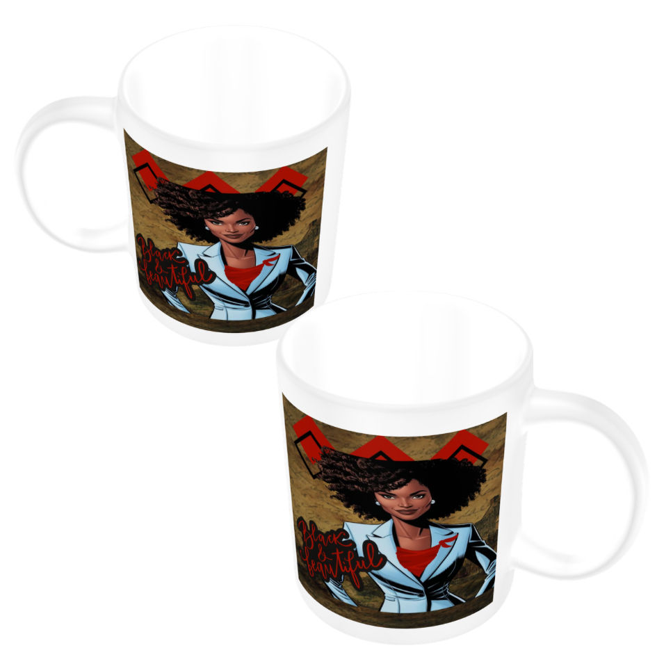 Thumbnail: Black & Beautiful Designed  Mugs #1 (front& back)