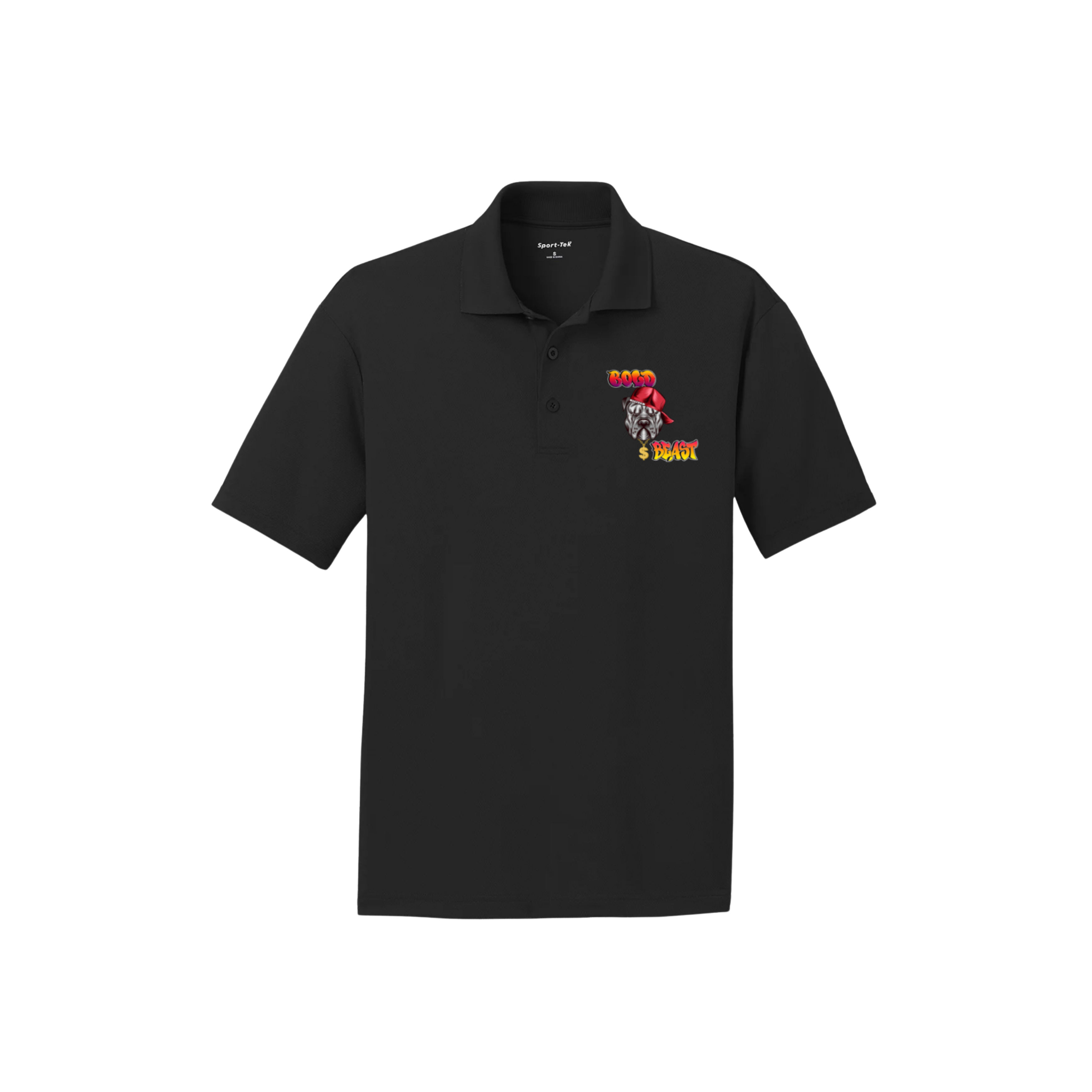 The "Bold Beast" Sport-Tek PosiCharge RacerMesh Polo (black)- 4