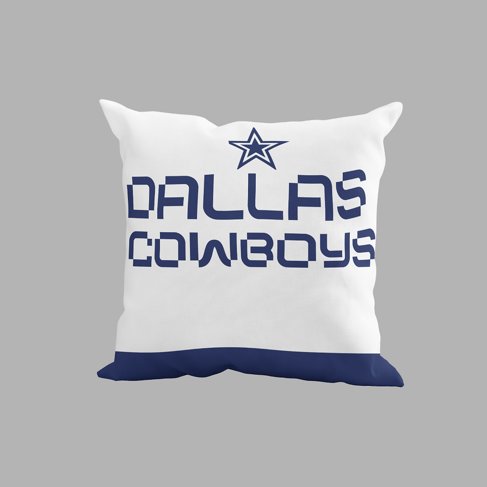 Thumbnail: 1 Dallas Cowboys Fleece Blanket, 1 mug, 1 white pillow, & 1 blue pillow 