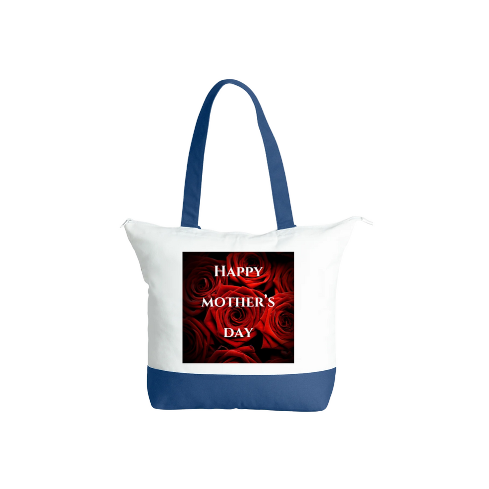 Thumbnail: Happy Mother’s Day Tote Bag#1 (blue & white)