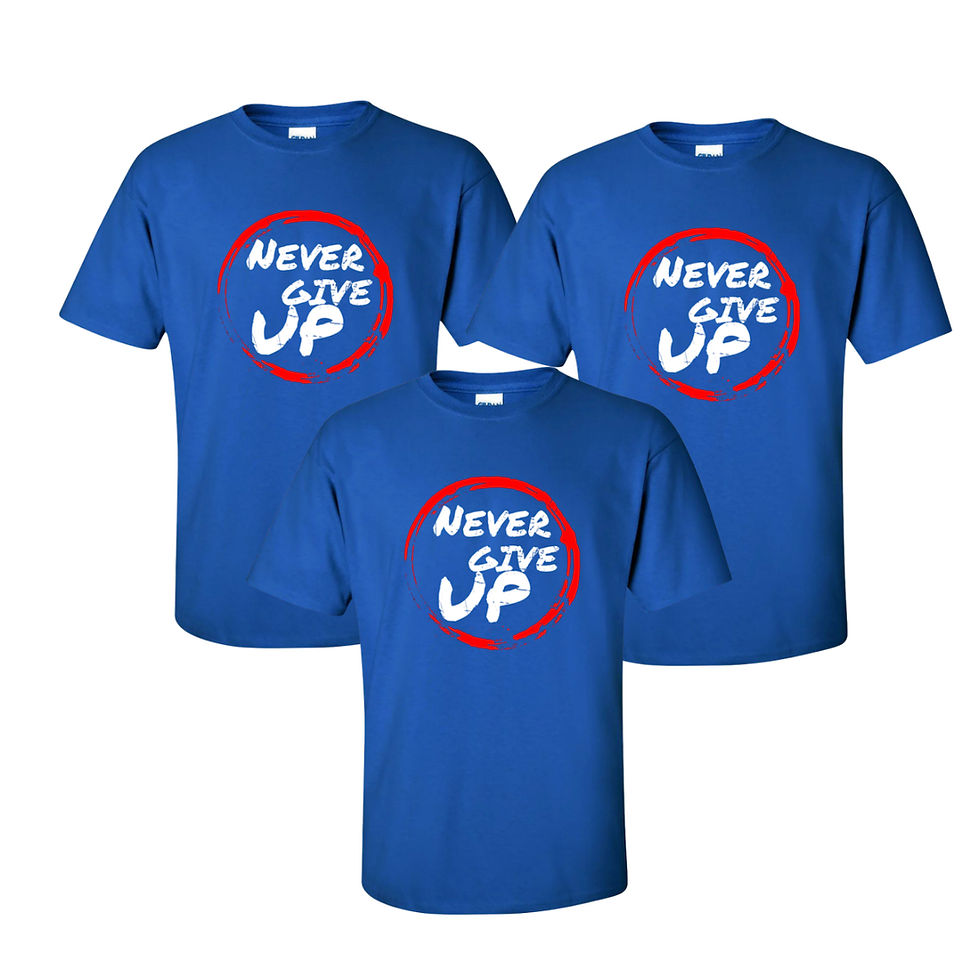 Thumbnail: Never Give Up Unisex T-shirt (royal blue)
