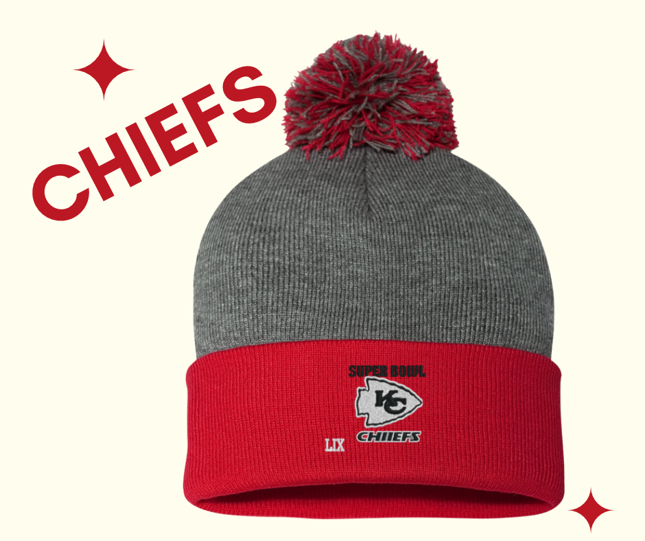 Thumbnail: Sportsman Pom Pom Chiefs Beanies-1 count 