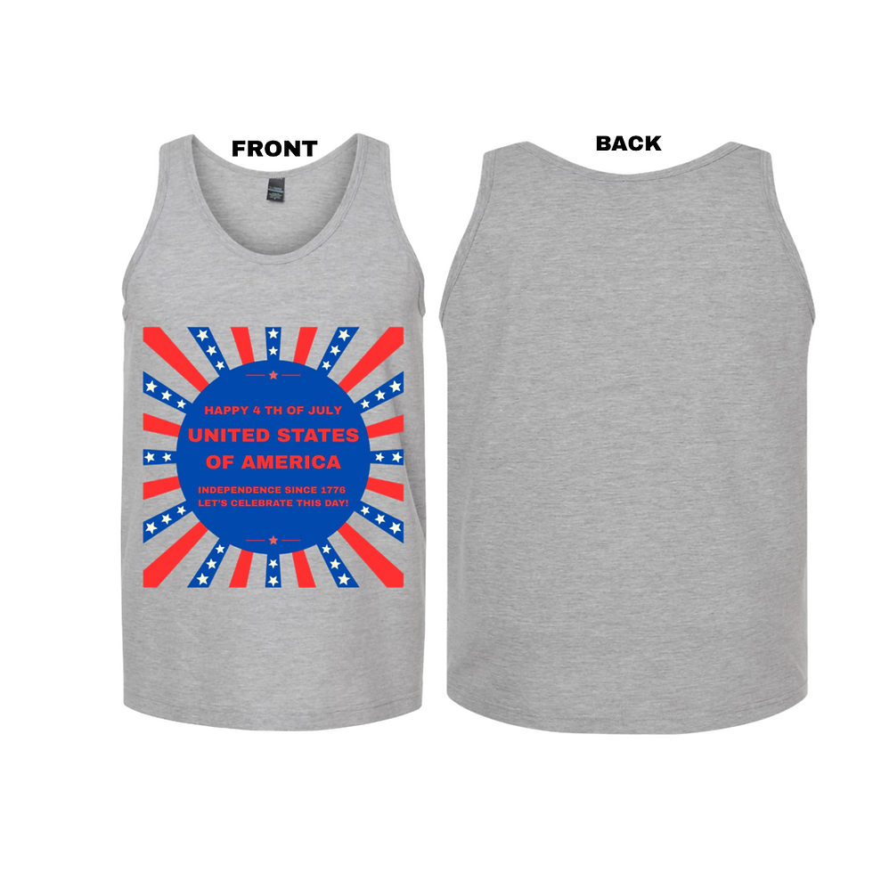 Thumbnail: Happy 4 th of July Unisex Tank Top T-Shirts (3X-large)#2