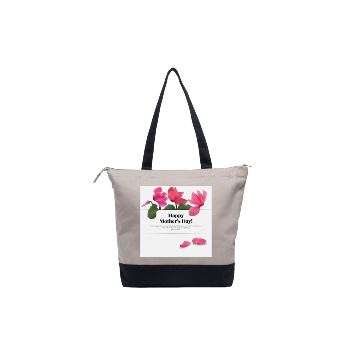 Happy Mother’s Day Tote Bag#3 (black & grey)