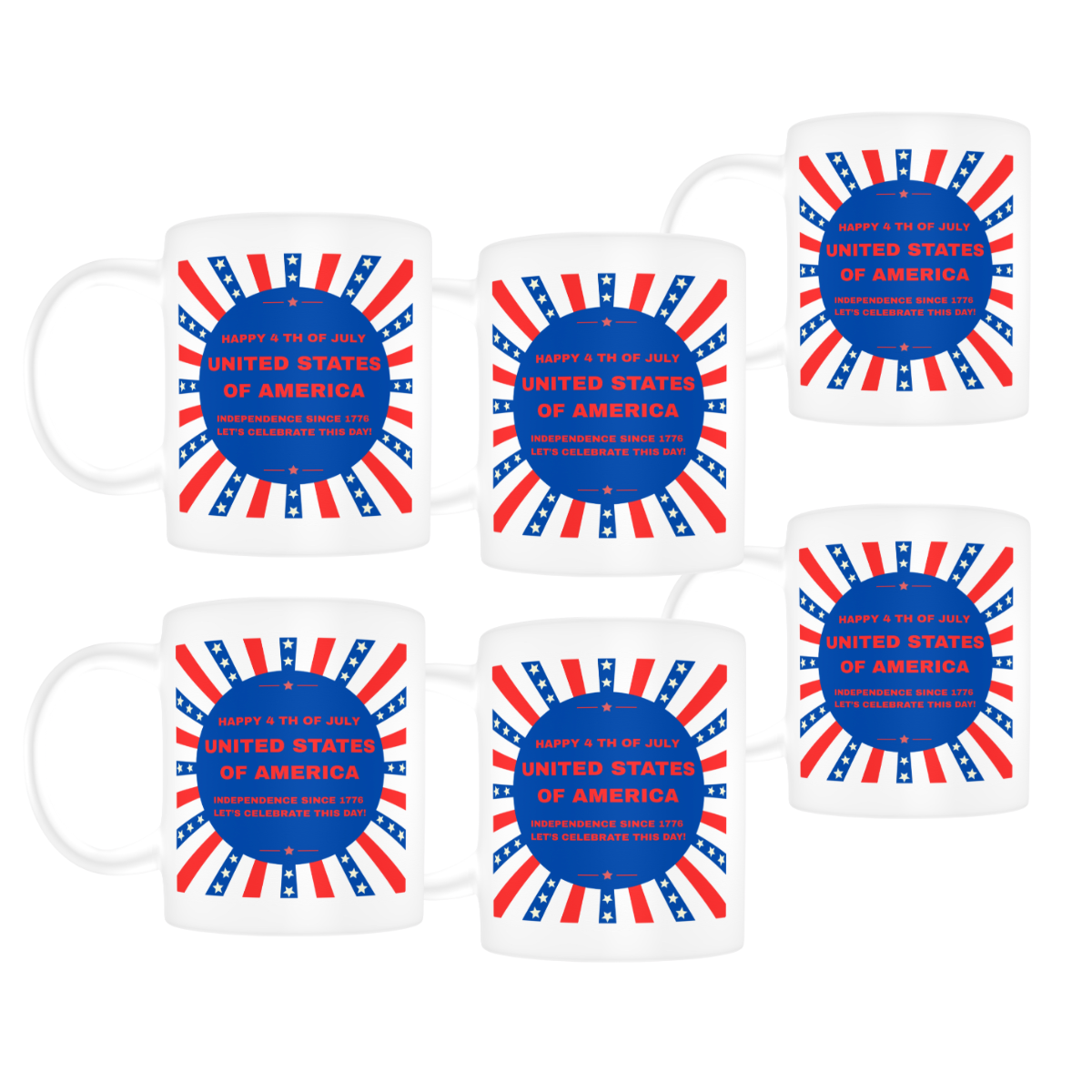 Happy 4th of July (6) Mugs Sets #2