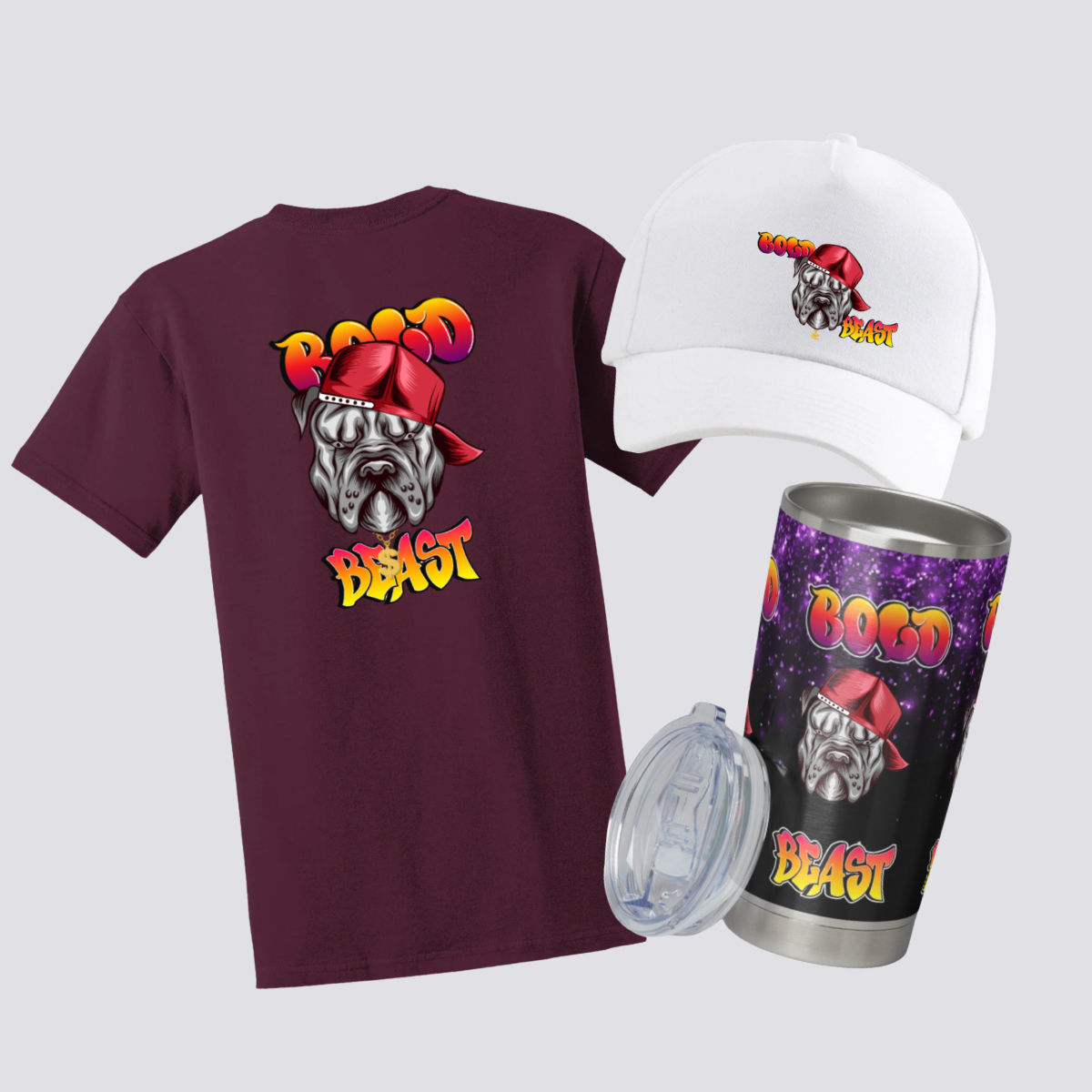 Bold Beast T Shirt, Cap & TumblerSet
