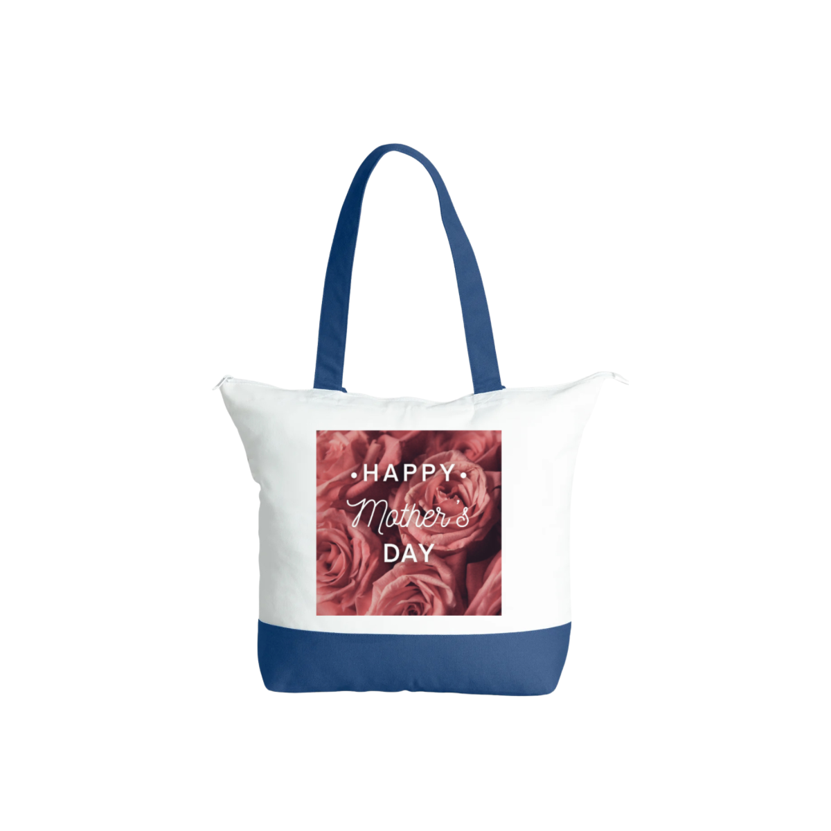 Happy Mother’s Day Tote Bag#2 (blue & white)