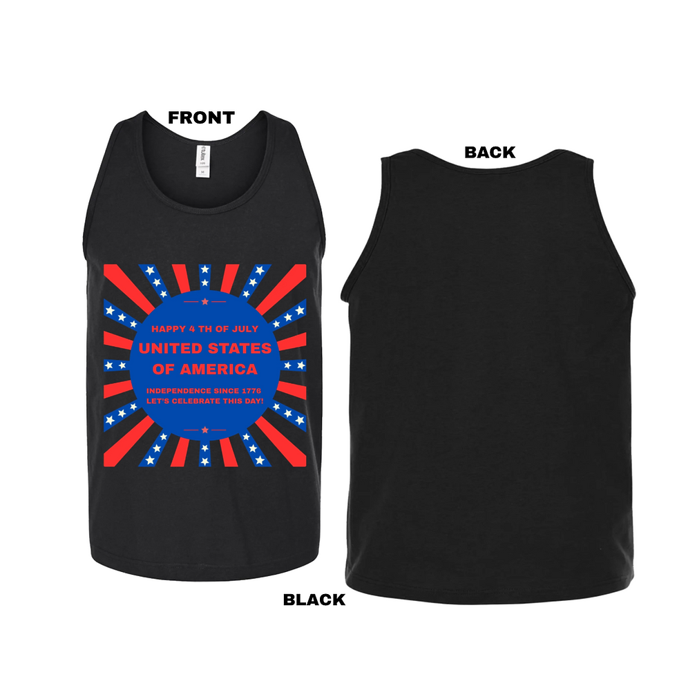 Thumbnail: Happy 4 th of July Unisex Tank Top T-Shirts (2X-large)#2