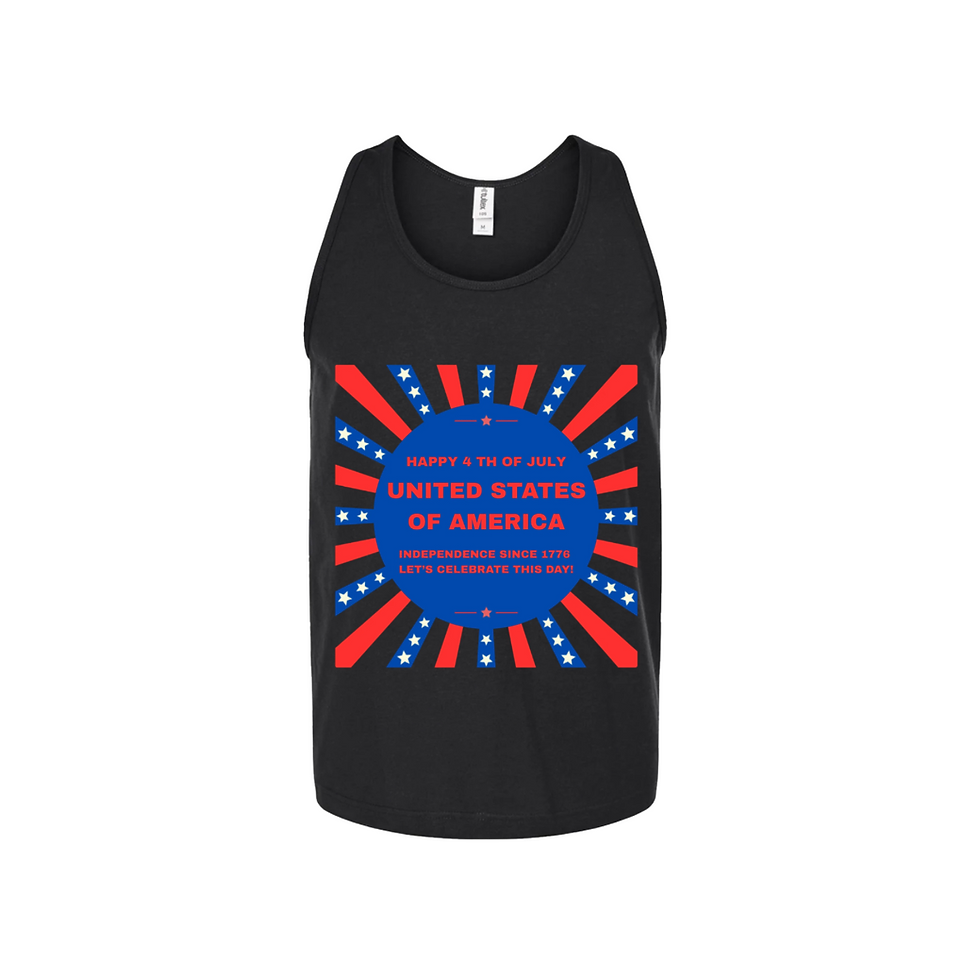 Thumbnail: Happy 4 th of July Unisex Tank Top T-Shirts (2X-large)#2