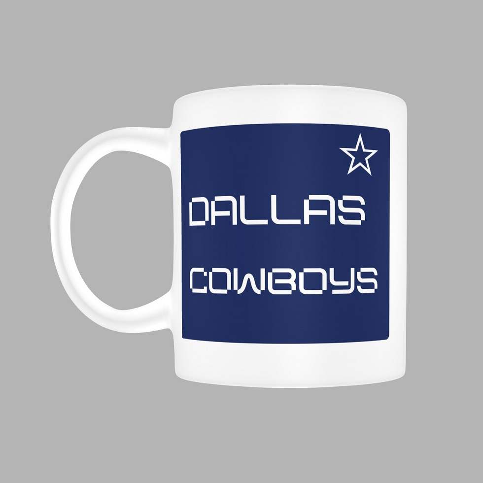 Thumbnail: 1 Dallas Cowboys Fleece Blanket, 1 mug, 1 white pillow, & 1 blue pillow 