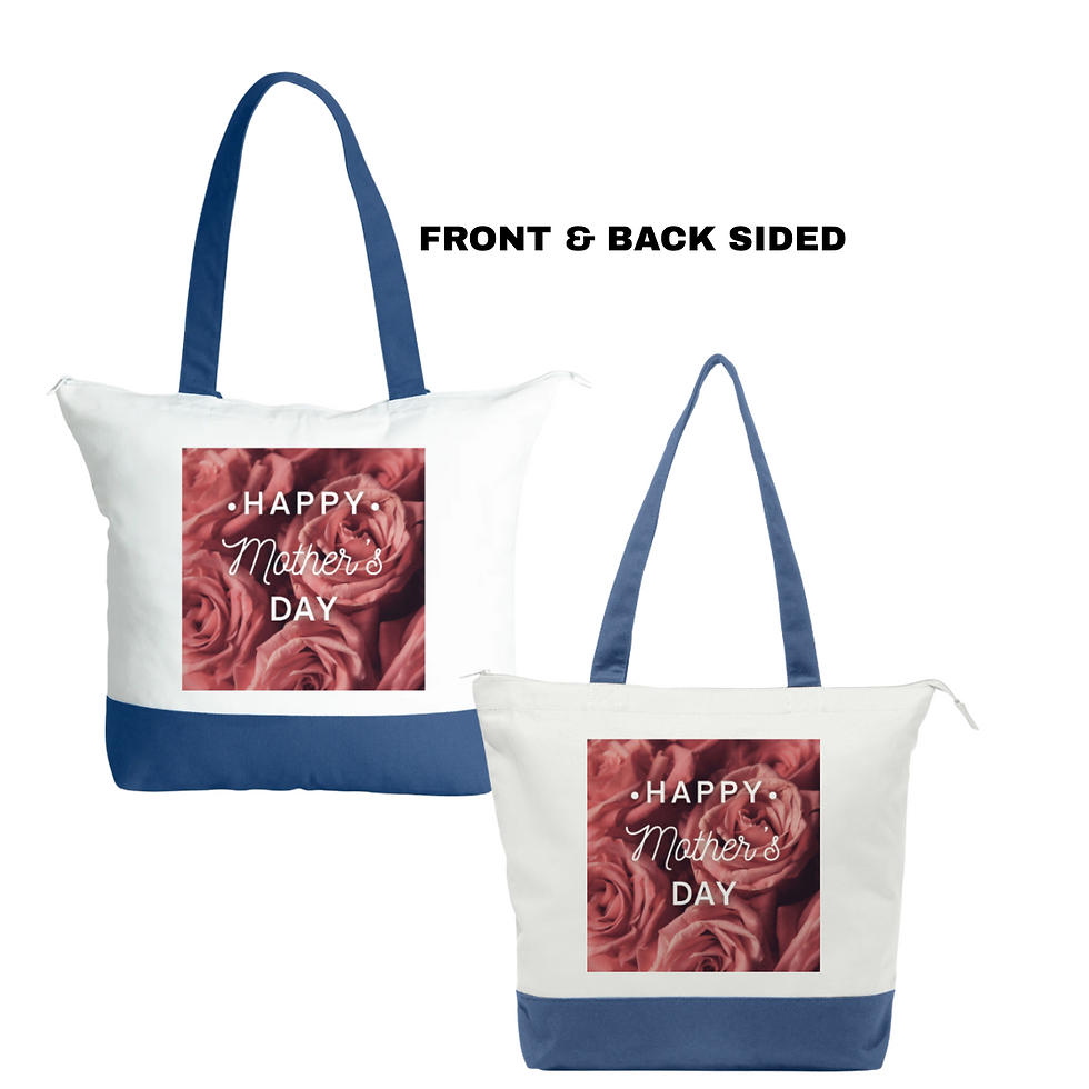 Thumbnail: Happy Mother’s Day Tote Bag#2 (blue & white)