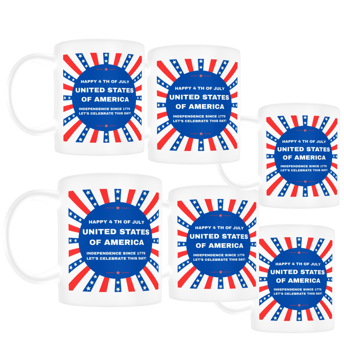 Happy 4th of July (6) Mugs Sets #1