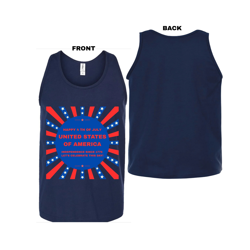 Thumbnail: Happy 4 th of July Unisex Tank Top T-Shirts (small)#2