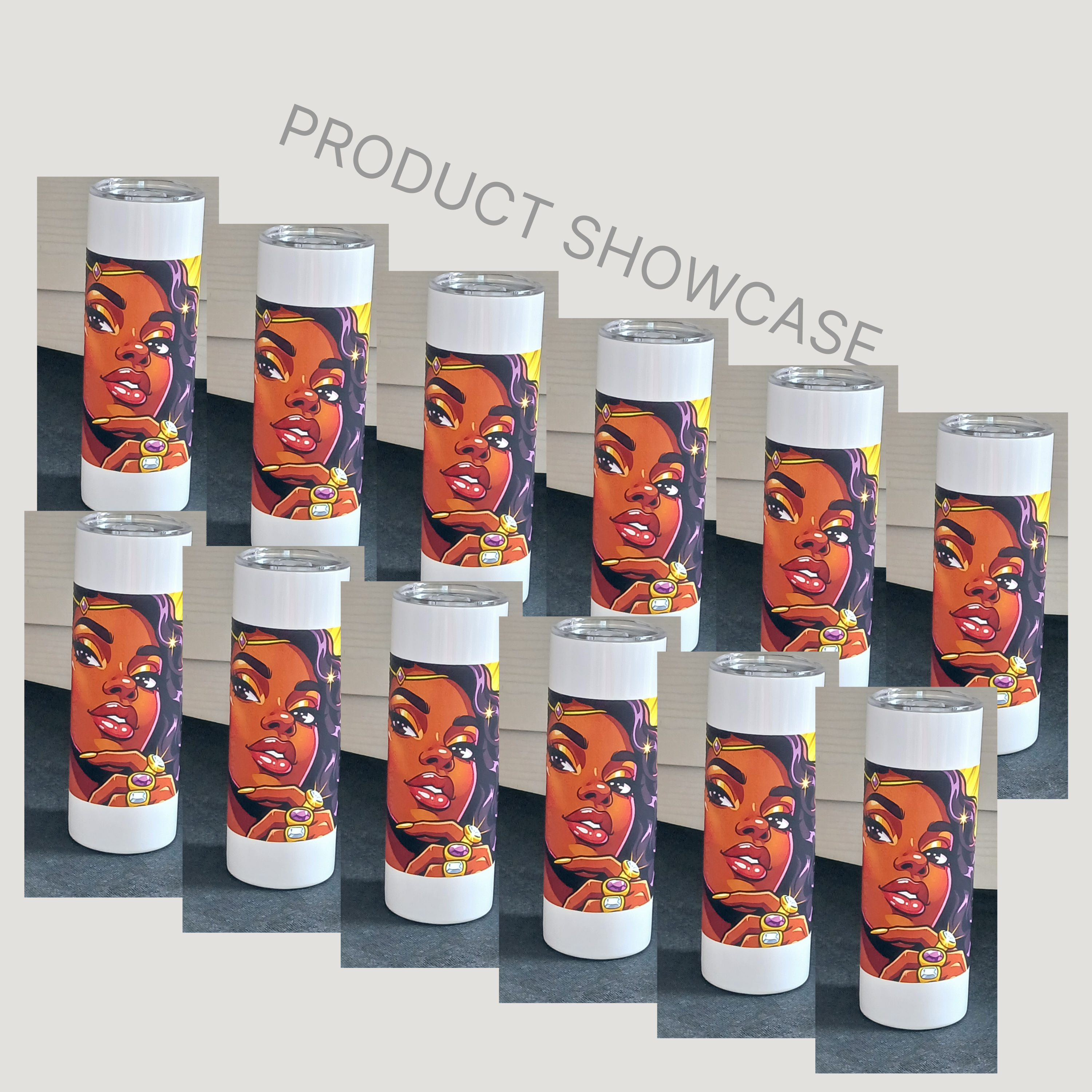 12-Bling Wraparound Tumblers