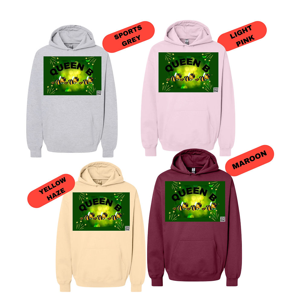 Thumbnail: Queen B 3-bees Gildan Unisex Hoodie (red)