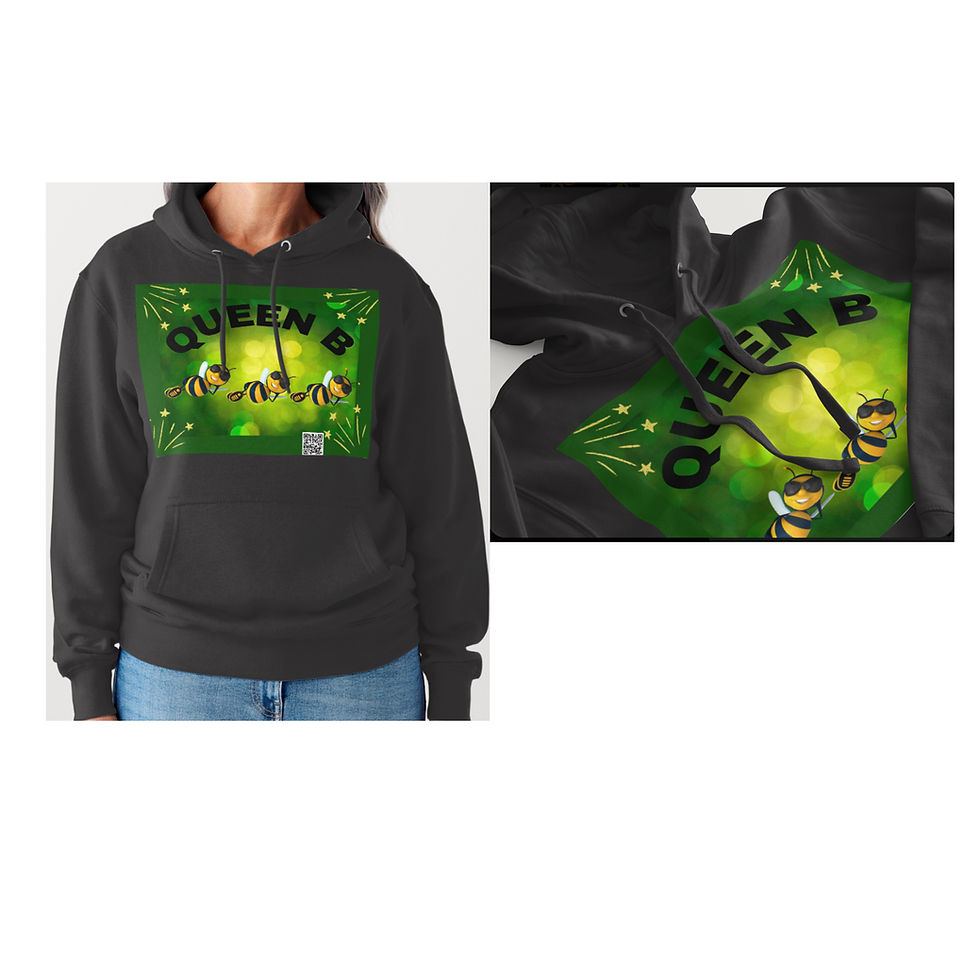 Thumbnail: Queen B (1- bee) Blended Hoodie (black) 