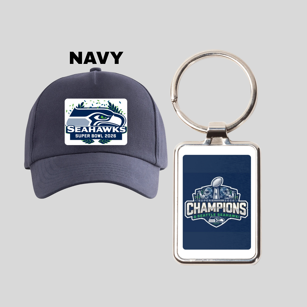 Thumbnail: Seattle Seahawks Navy Cap & Keychains 