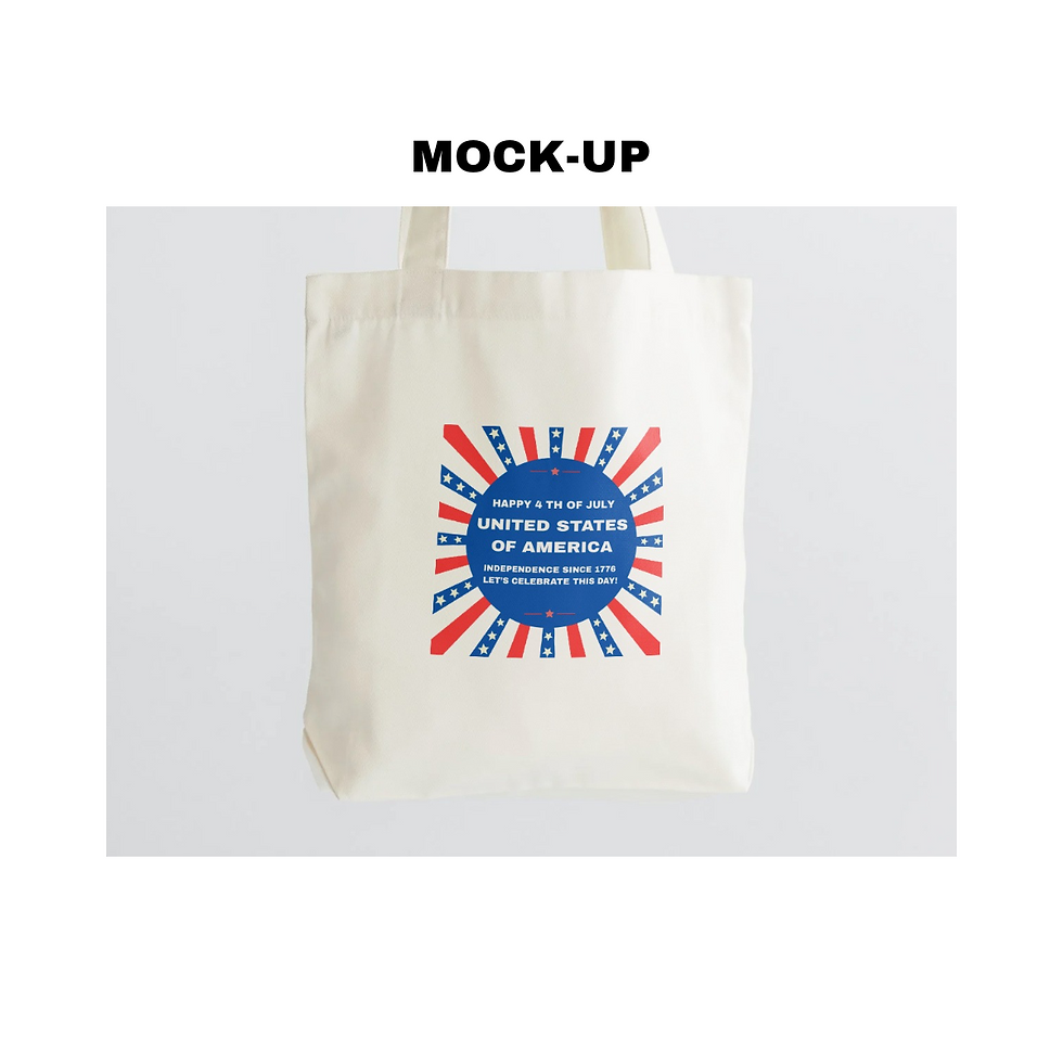 Thumbnail: Happy 4 th of July Tote Bag Set #1 (black)