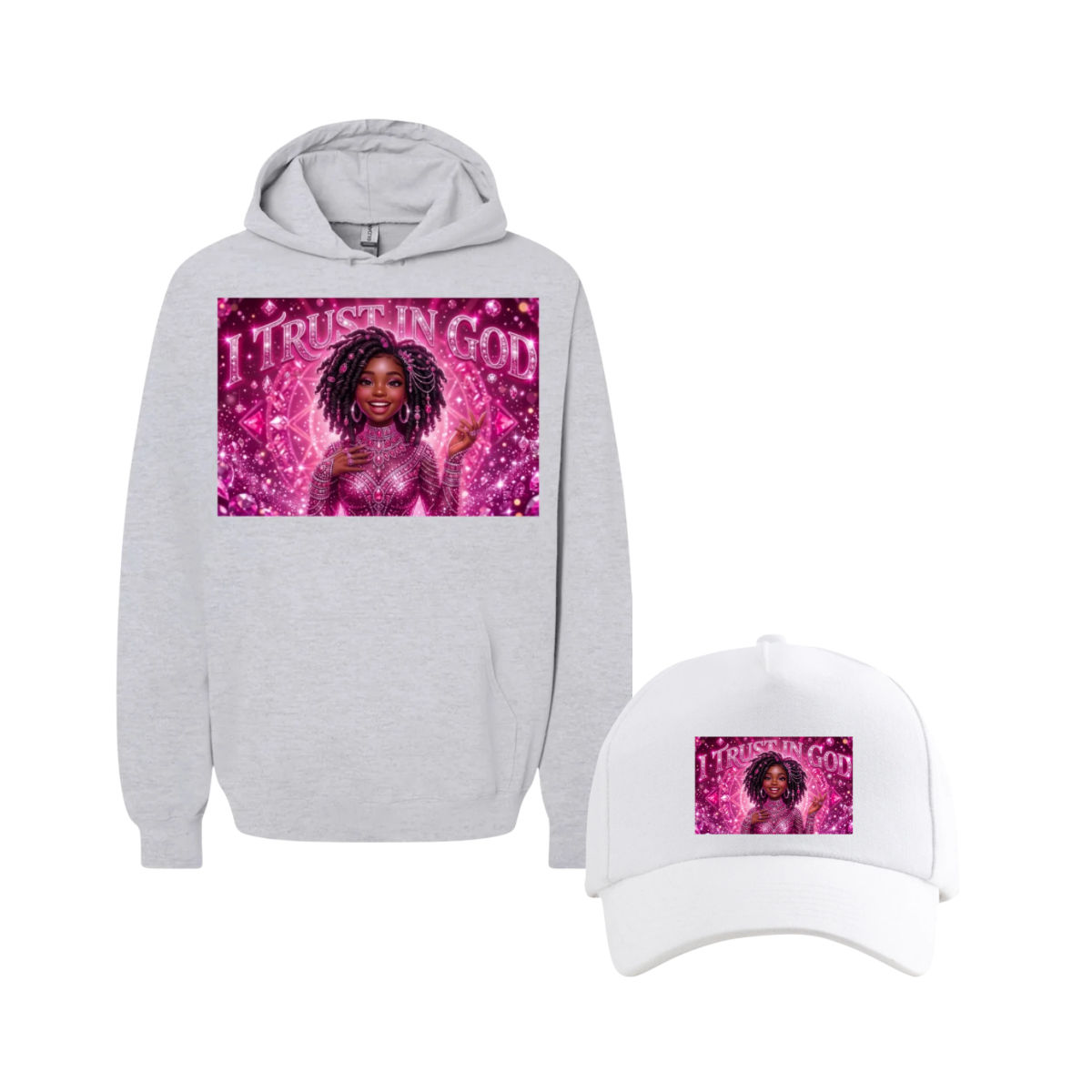 1-I Trust in God Hoodie & 1 White Cap