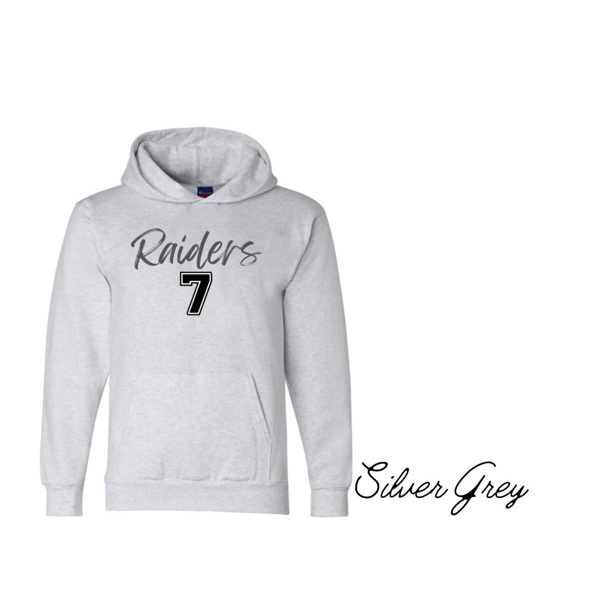 Champion Raiders #7 Hoodie Silver Grey Color 