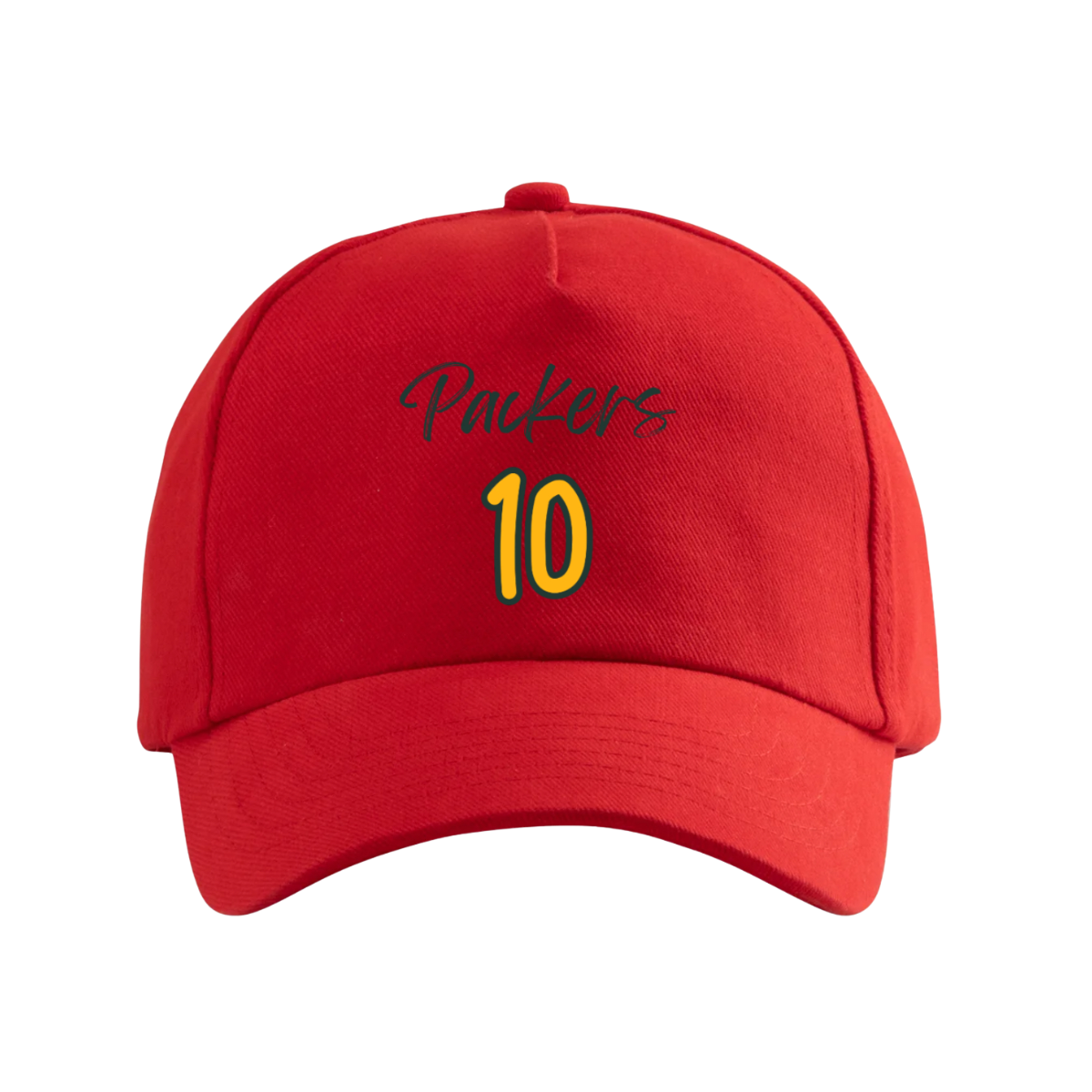 Packers #10 Caps-1 count- RED COLOR (green/yellow letters)