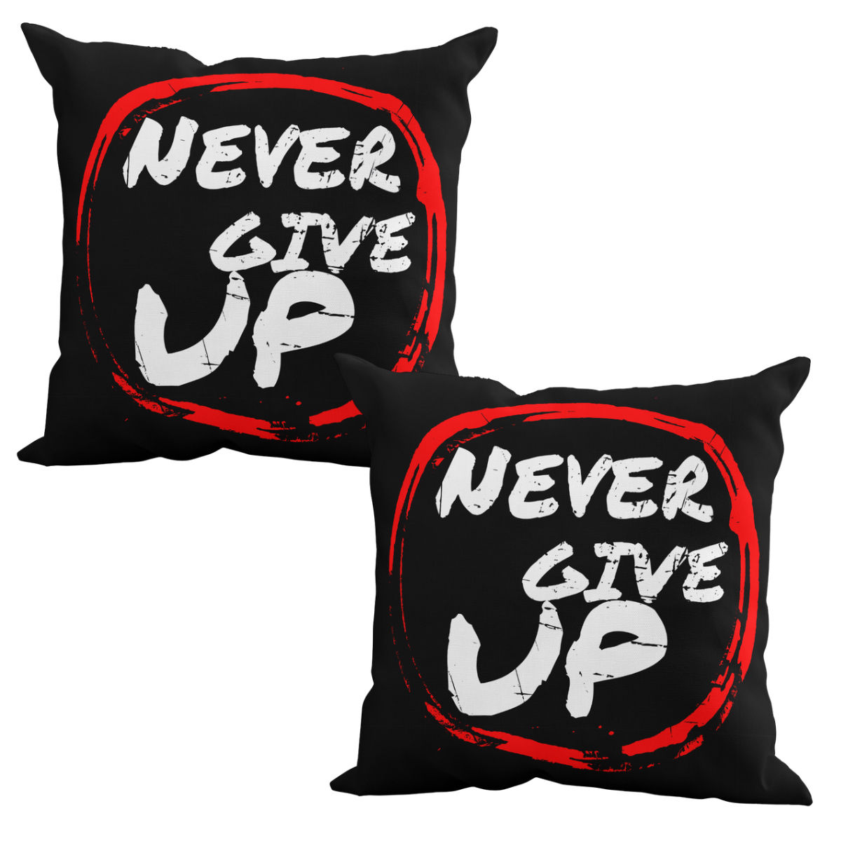 Never Give Up Designed -2 count- Pillows (front & back)