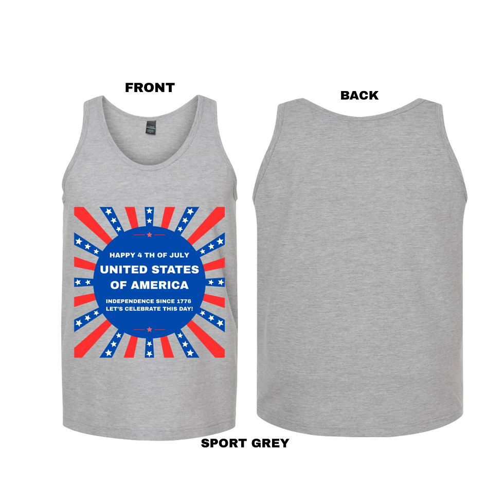Thumbnail: Happy 4 th of July Unisex Tank Top T-Shirts (medium)#1