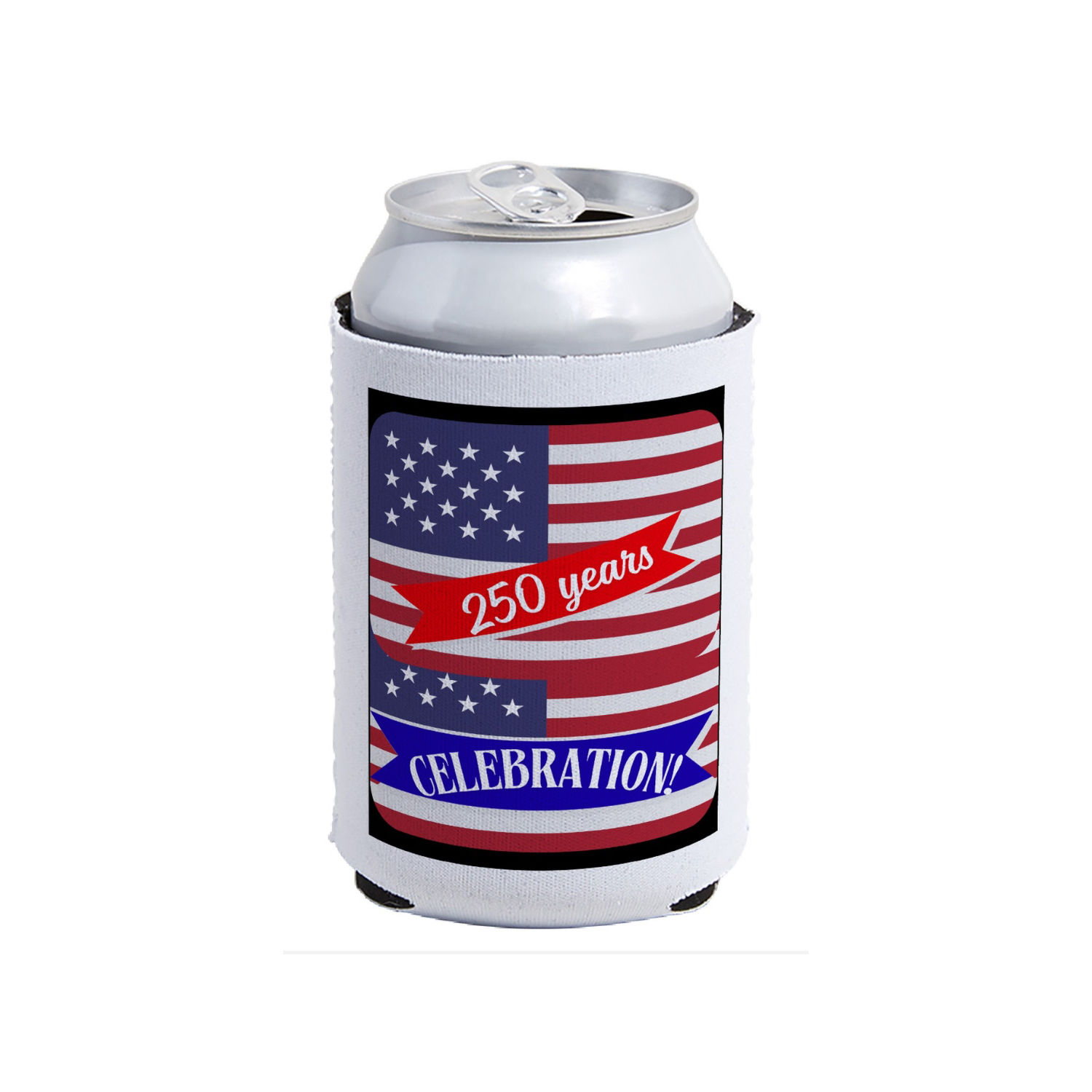 Bulk Sale 6 count 250 Years Celebration Can Cooler Holder Design -1