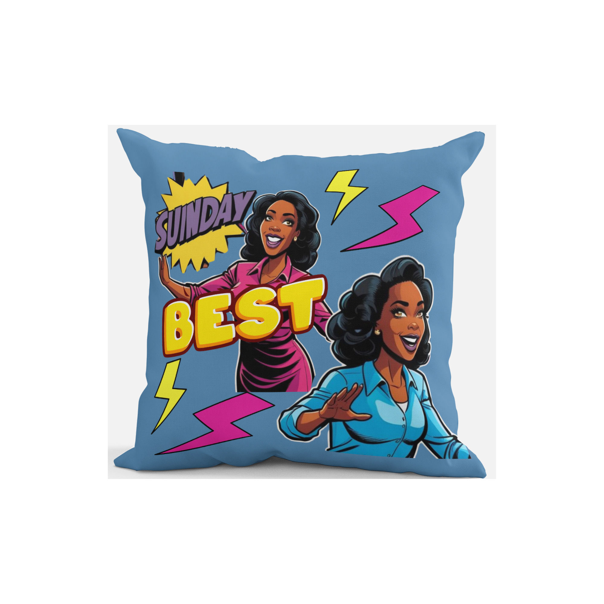 Happy Mother’s Day (Sunday Best) Pillow#3 (front & back grayish blue)