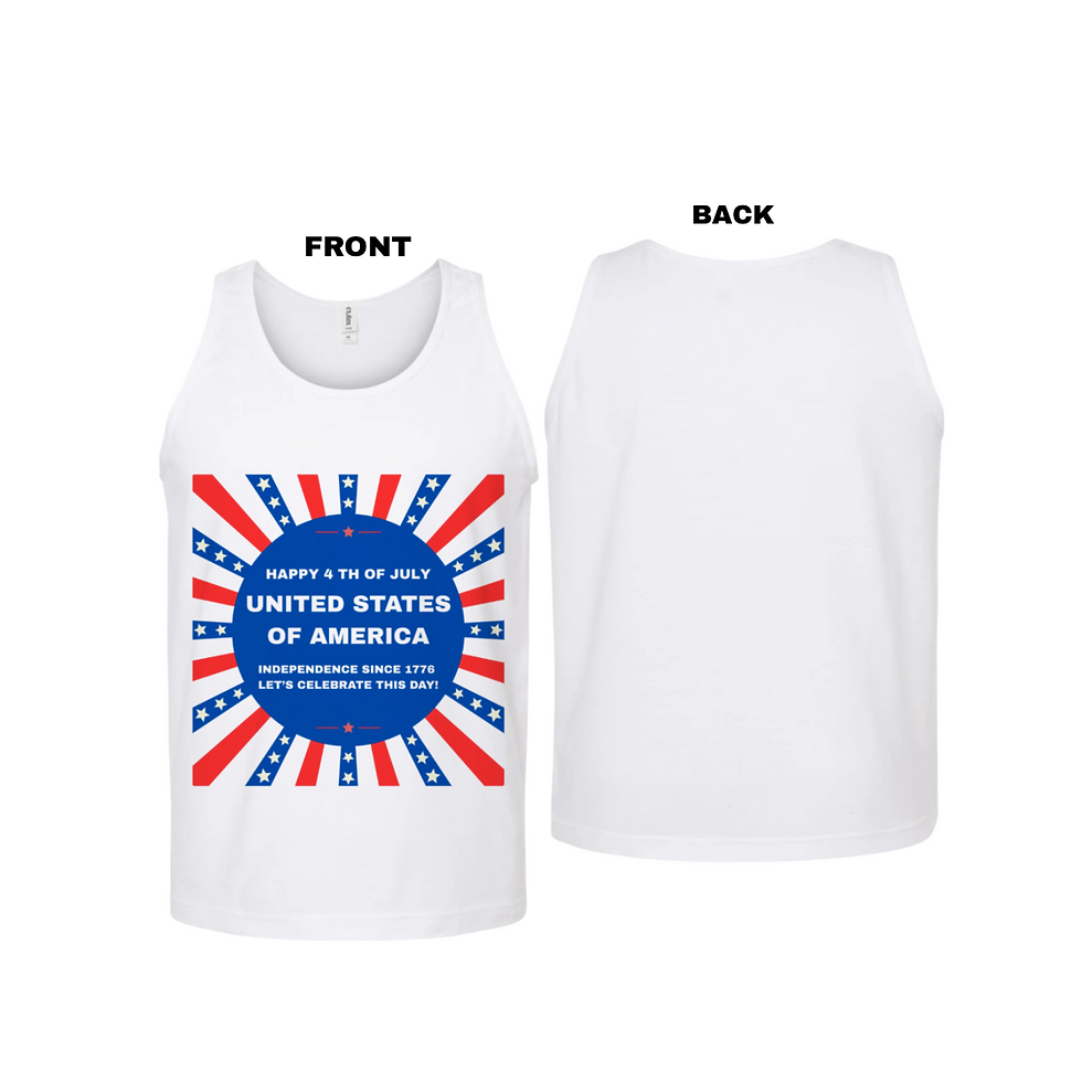 Thumbnail: Happy 4 th of July Unisex Tank Top T-Shirts (medium)#1