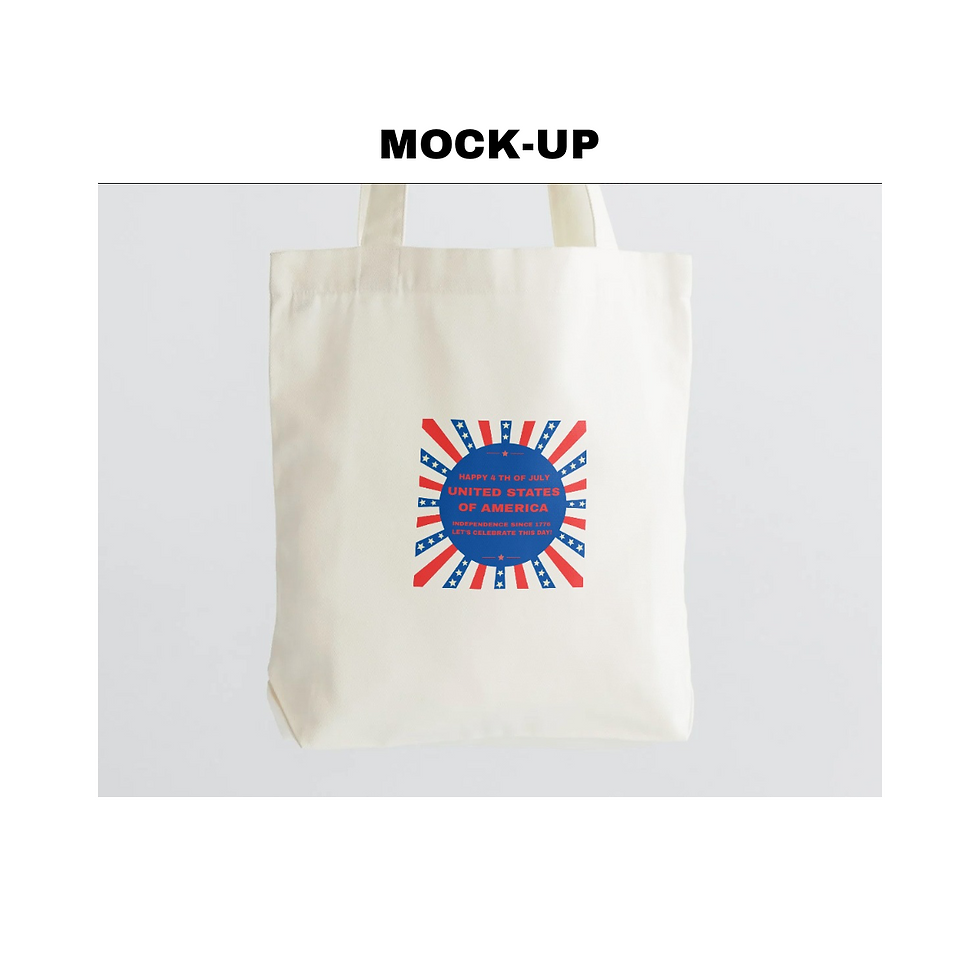 Thumbnail: Happy 4 th of July Tote Bag#2 (black)