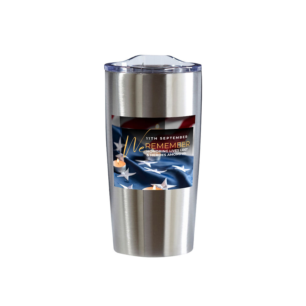 Thumbnail: 4- Count September 11 Tumblers (white, red, blue, silver)